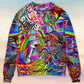Hippie Horse Free Spirit Run Sweater For Psychedelic Art Fans Outdoor Events And Distinctive Gifts