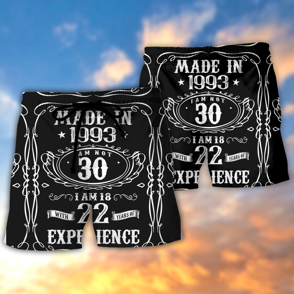 Made In 1993 Birthday Humor Quote Beach Shorts For Warm Weather Travel And Everyday Comfort
