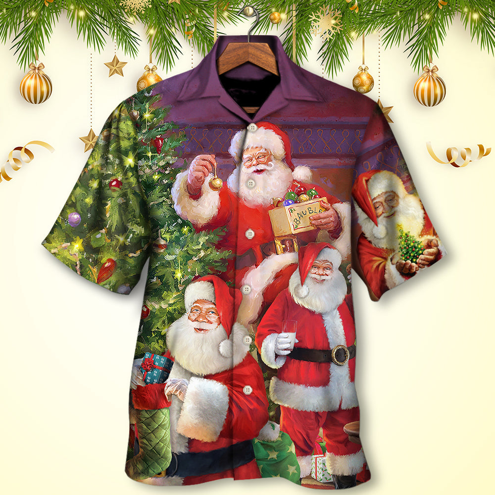 Funny Happy Christmas Gift Hawaiian Shirt For Vacation Days And Relaxed Coastal Outings
