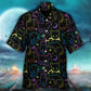 Neon Colorful Magical Cat Playing Kitten Hawaiian Shirt Artwork View For Coastal Escapes And Resort Style