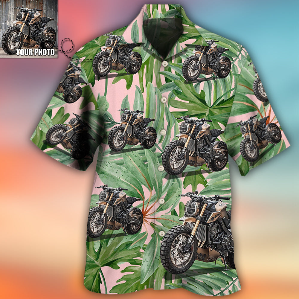 Motorcycle Personalized Photo Hawaiian Shirt Relaxed Style View For Summer Travel