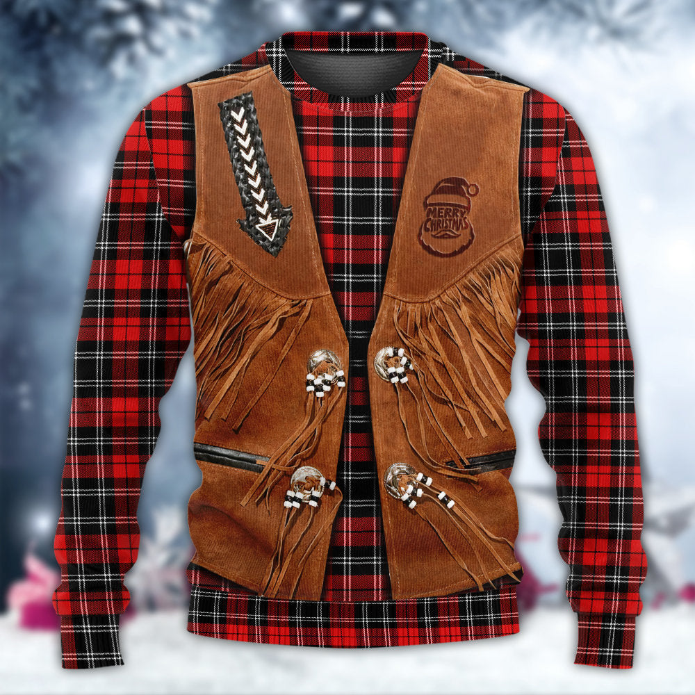Santa Cowboy Christmas Vintage Sweater For Holiday Parties Family Gatherings And Seasonal Gift Giving