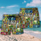 Fantastic World Inside A Book Beach Shorts Pattern Detail For Sunny Outdoor Activities