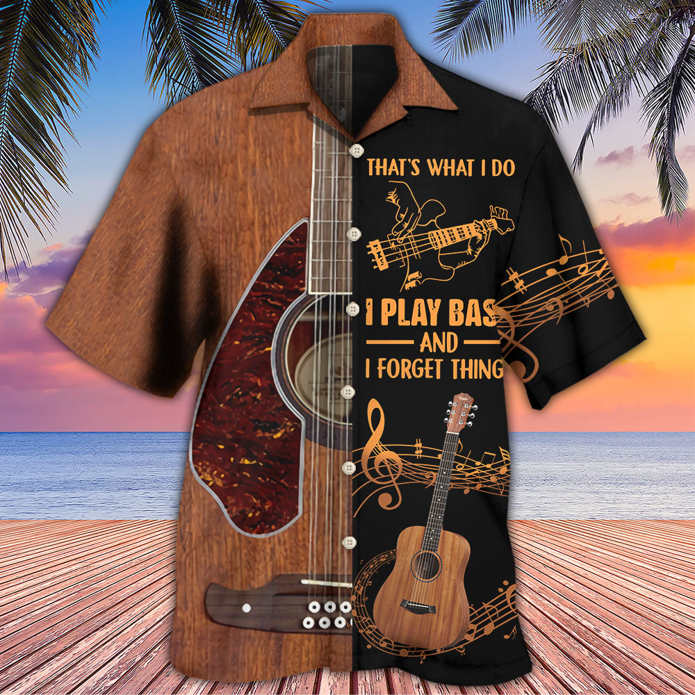 Guitar That's Play Bass Hawaiian Shirt For Vacation Days And Relaxed Coastal Outings