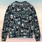 Skull Heat Energy Sweater For Art Fans Travel Parties And Distinctive Casual Style
