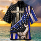 Faith Cross Blue Tribute Hawaiian Shirt Artwork View For Warm Weather Events