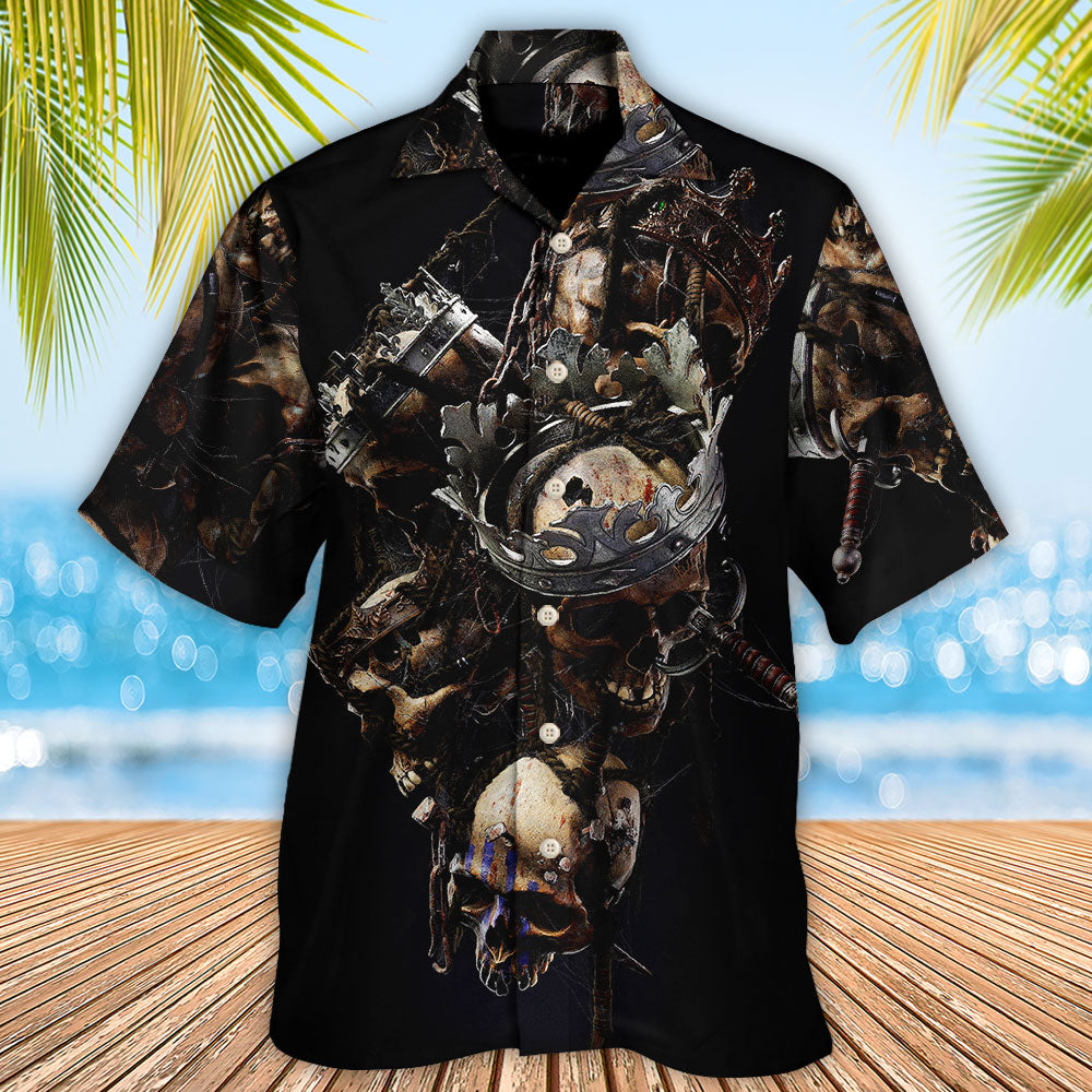 Skull Death King Hawaiian Shirt For Summer Vacation And Beach Travel