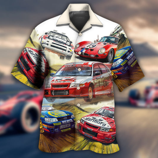 Car Racing Speed Hawaiian Shirt Pattern Detail For Weekend Trips