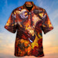 Red Dragon Skull Fire Hawaiian Shirt For Beach Parties And Weekend Getaways