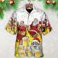Christmas Santa Beer Hawaiian Shirt Artwork View For Coastal Escapes And Resort Style