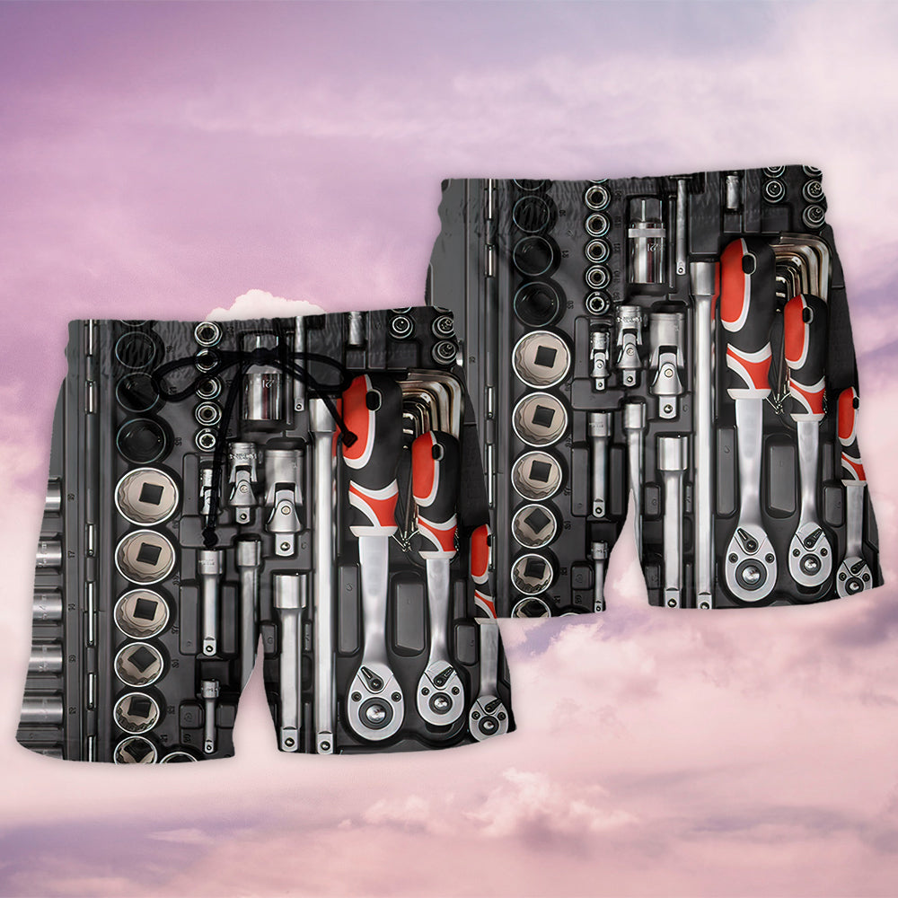 Mechanic Toolbox Amazing Beach Shorts Print View For Coastal Escapes And Casual Outings