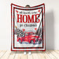 Cardinal Red Truck Christmas Flannel Blanket For Cozy Bedroom Sofa Decor