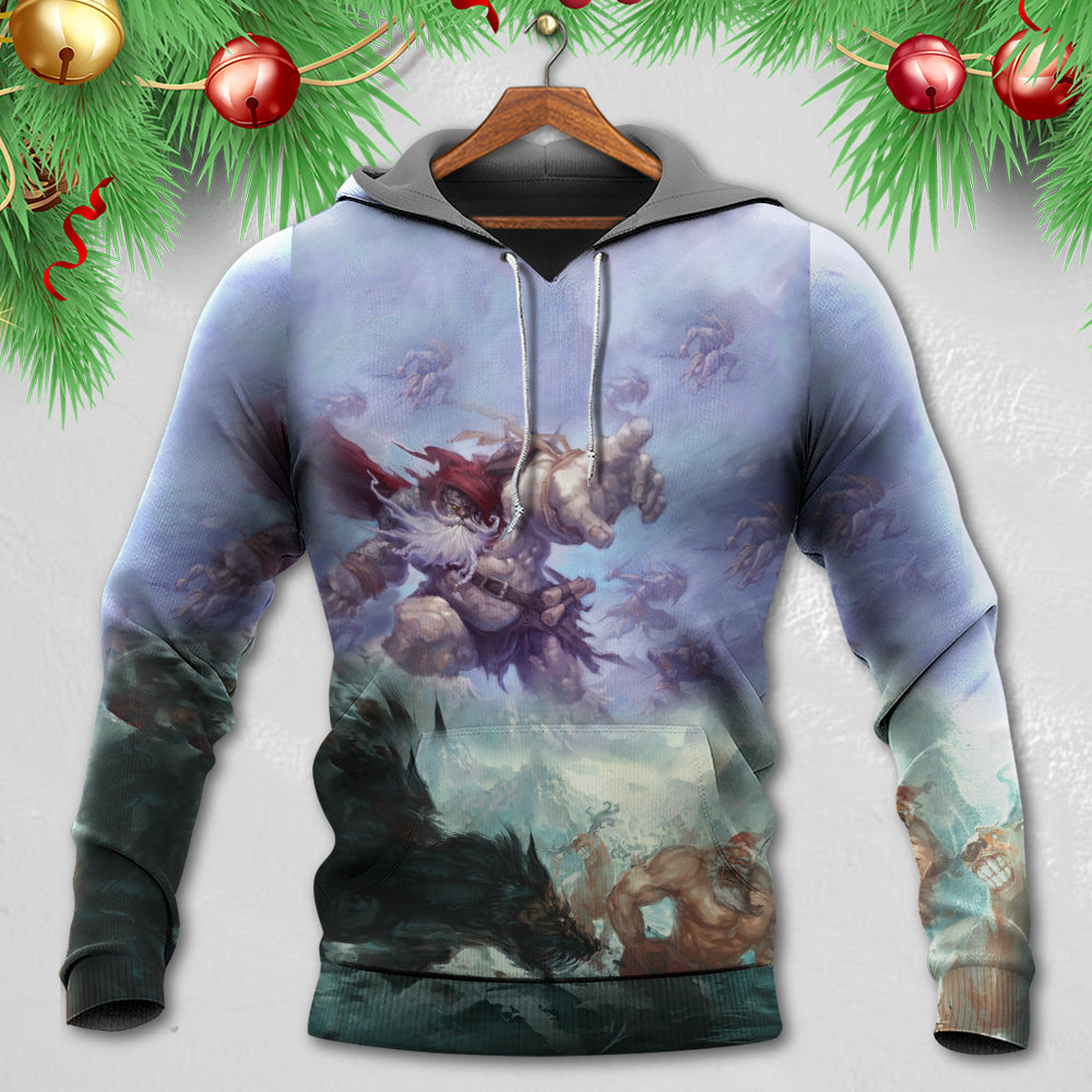 Fantasy Santa Battle Hoodie For Seasonal Parties Casual Wear And Thoughtful Holiday Gifts