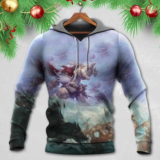 Fantasy Santa Battle Hoodie For Seasonal Parties Casual Wear And Thoughtful Holiday Gifts