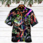 Neon Snowman Christmas Tree Hawaiian Shirt For Warm Weather Adventures And Everyday Comfort