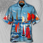 Colorful Blue Yacht Hawaiian Shirt With All Over Print For Tropical Getaways Outdoor Fun And Everyday Wear