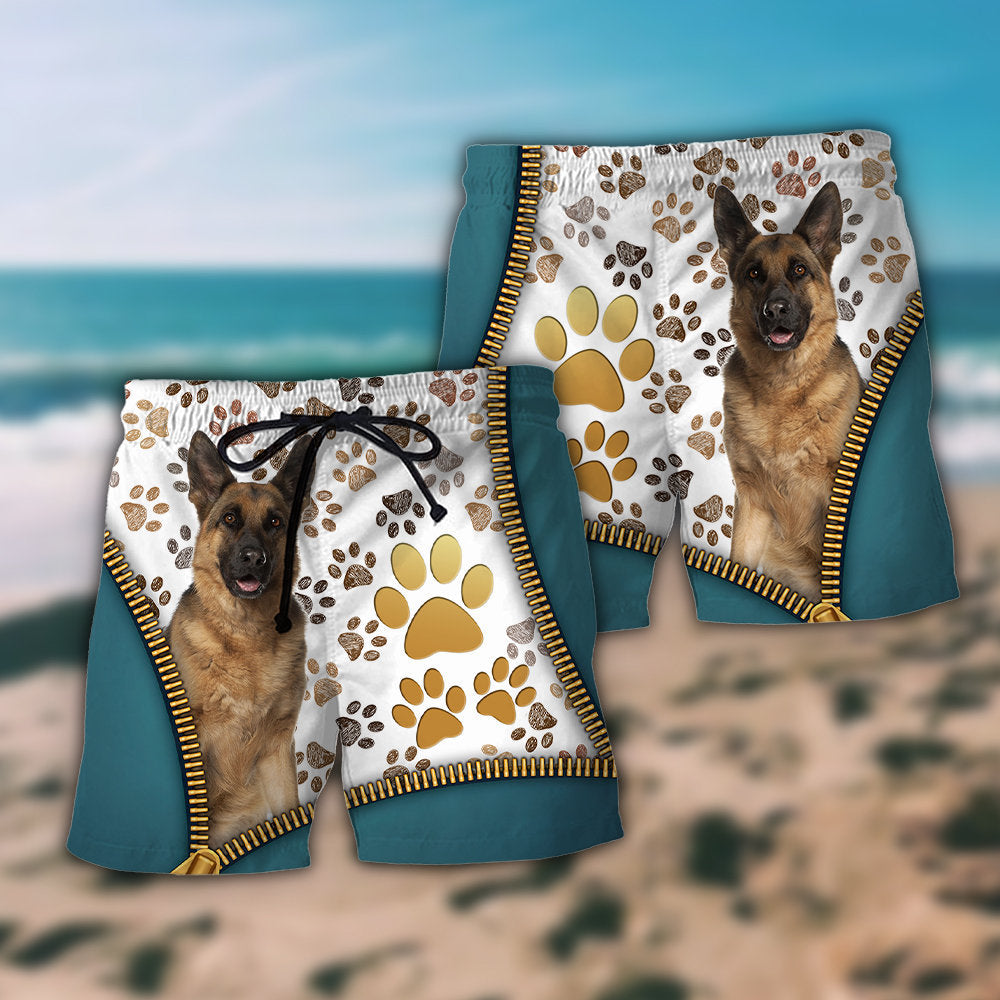 German Shepherd Stylish Dog Beach Shorts Print Detail For Beach Activities And Vacation Wear