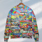 Hippie Van Colorful Peace Sweater For Festival Adventures Vacations And Relaxed Daily Styling