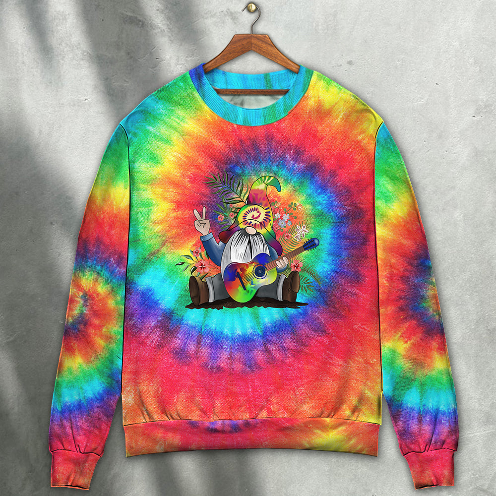 Hippie Power Of Music Gnome Sweater For Creative Spirits Travel Parties And Comfortable Casual Wear