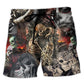 Skull Perfect Wife Humor Beach Shorts Artwork Detail For Coastal Festival Trips