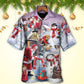 Snowman Christmas Buil Gift Hawaiian Shirt Design View For Casual Summer Styling