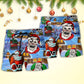 Christmas Skull Santa In Town Beach Shorts For Summer Vacation And Coastal Travel