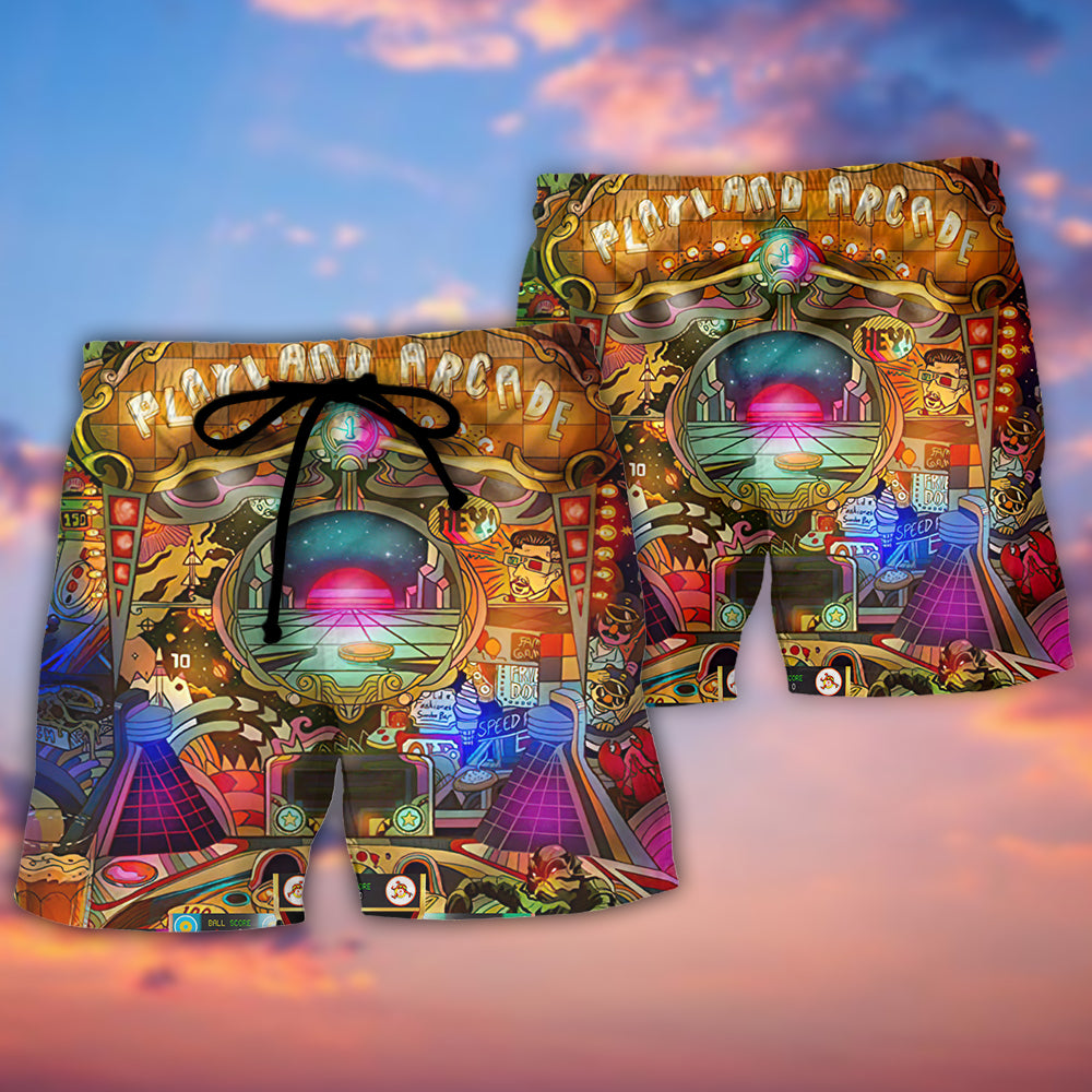Skee Ball Retro Arcade Game Beach Shorts For Poolside Relaxation And Summer Adventures