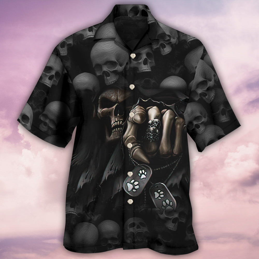Skull Dogs Humans Hawaiian Shirt Design Detail For Beach Days And Holiday Travel