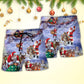 Christmas Santa Beach Shorts Pattern Detail For Outdoor Activities And Lightweight Summer Style