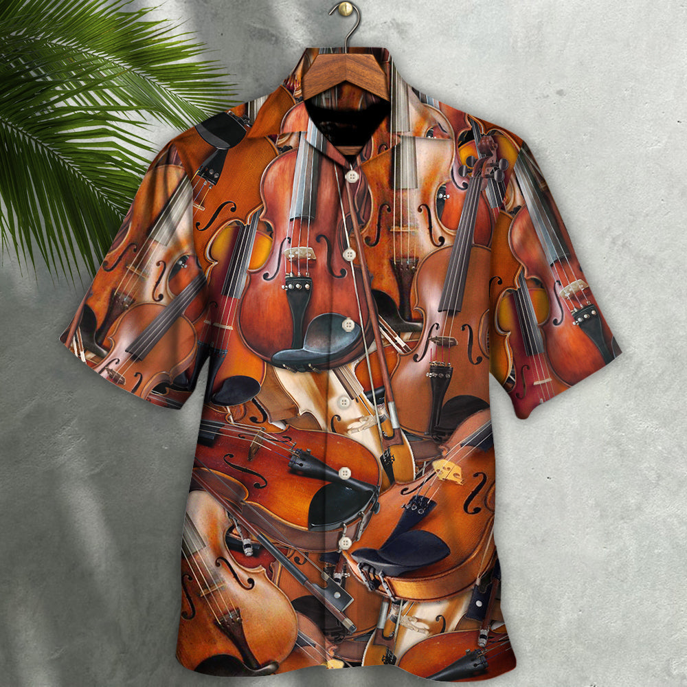 Violin Intelligent People Hawaiian Shirt Artwork Detail For Resort Trips And Outdoor Activities