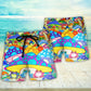 Hippie Frog Mushroom Colorful Peace Beach Shorts For Tropical Getaways And Weekend Adventures
