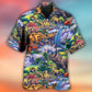 Creative Colorful Dinosaur Hawaiian Shirt Resort Outfit View For Outdoor Gatherings