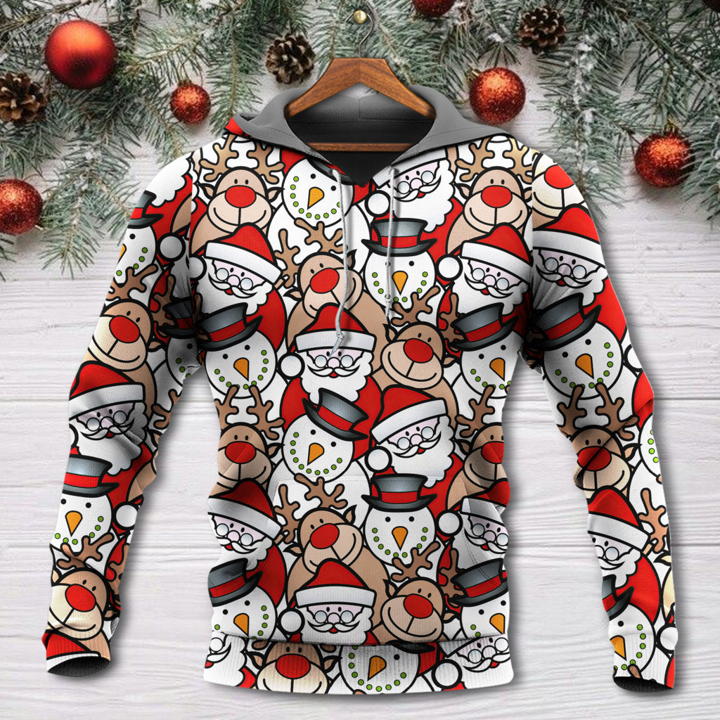 Cute Funny Christmas Santa Reindeer Hoodie For Christmas Gatherings Outdoor Trips And Relaxed Seasonal Style