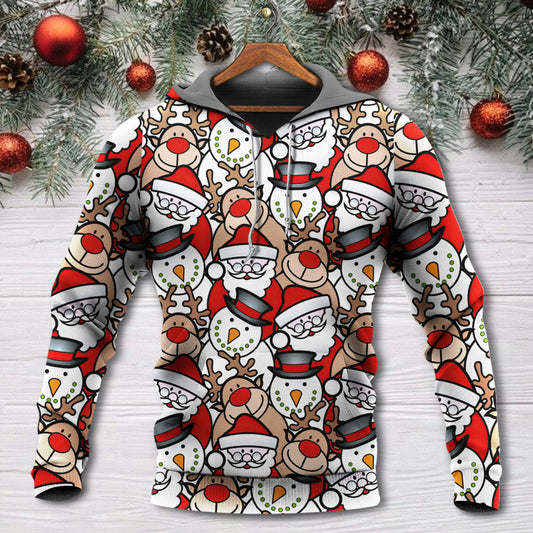 Cute Funny Christmas Santa Reindeer Hoodie For Christmas Gatherings Outdoor Trips And Relaxed Seasonal Style