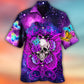 Floral Skull Butterfly Snake Lighting Hawaiian Shirt Pattern Detail For Vacation Travel And Daily Wear