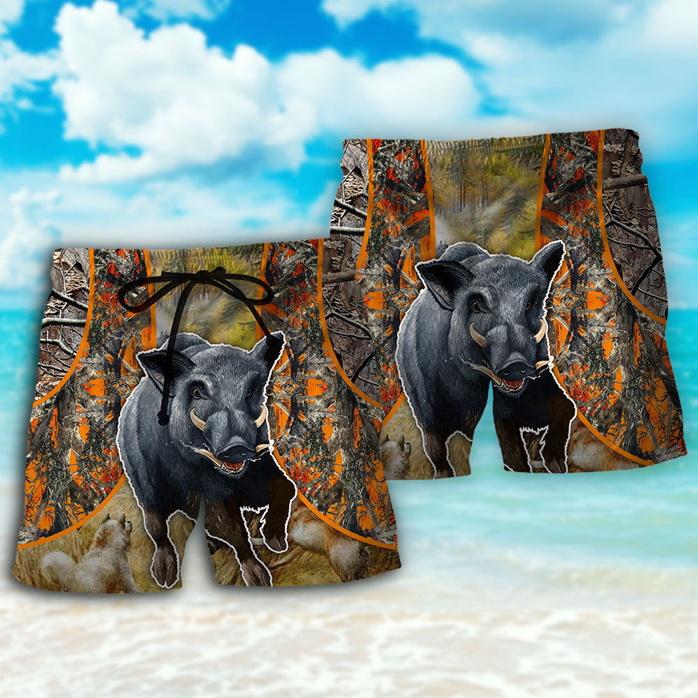 Hunting Beach Shorts Pattern Detail For Poolside Fun And Leisure And Relaxation