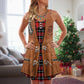 Christmas Santa Cowboy Vintage V-Neck Sleeveless Cami Dress For Festive Events And Casual Summer Styling
