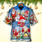 Christmas Santa Hawaiian Shirt Pattern Detail For Outdoor Gatherings