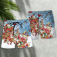 Christmas Gnome Winter Playful Beach Shorts Pattern Detail For Sunny Outdoor Activities