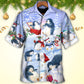 Christmas Penguin Family Hawaiian Shirt Resort Outfit View For Beach Days