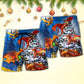 Christmas Light Dragon Beach Shorts Pattern Detail For Seaside Leisure And Travel Ready Comfort