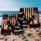German Shepherd USA Flag Beach Shorts Design View For Summer Events And Coastal Getaways