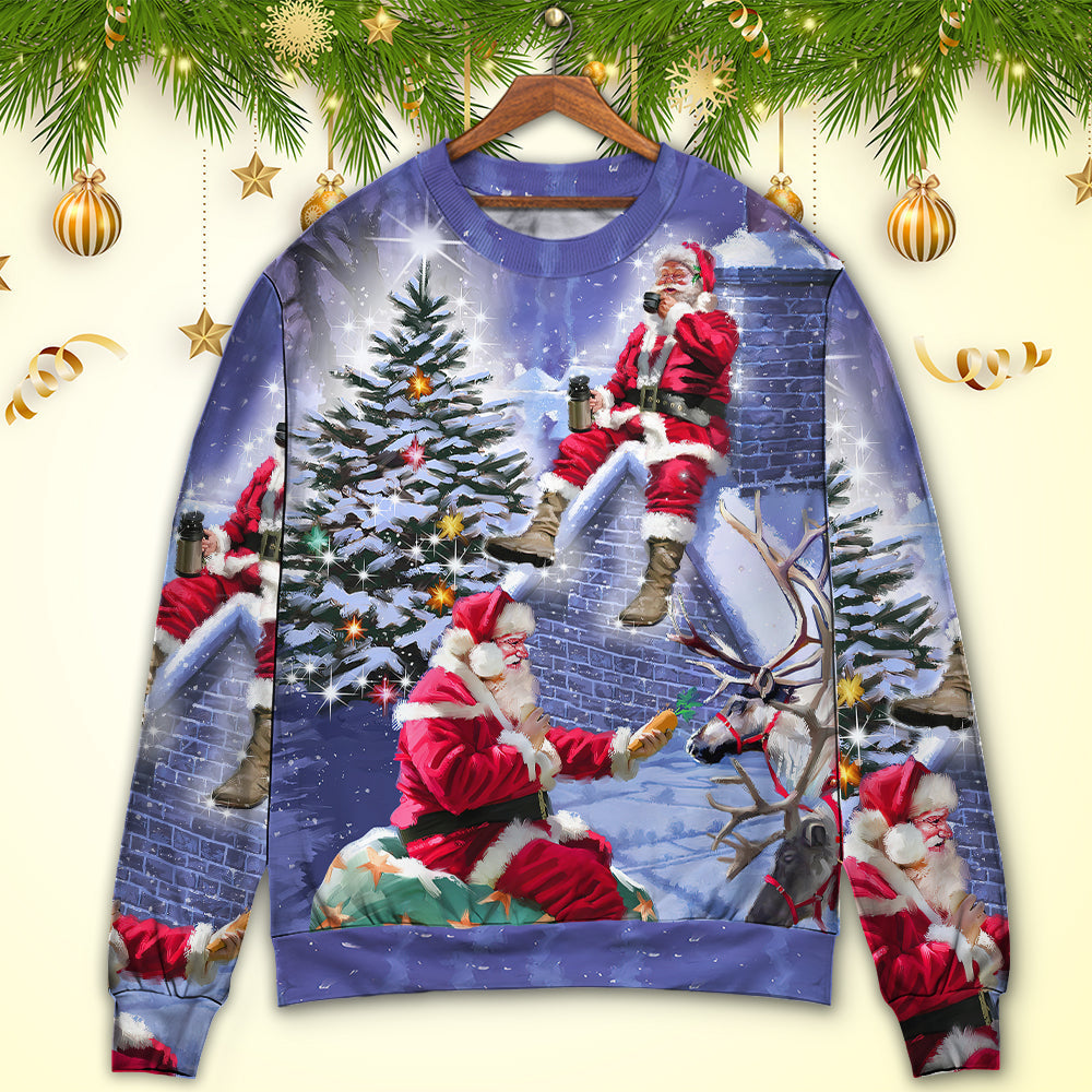 Christmas Santa Story Night Xmas Is Coming Sweater For Family Gatherings Winter Travel And Everyday Seasonal Comfort