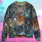 Colorful Cat Glass Sweater For Animal Inspired Style Events And Comfortable Daily Wear