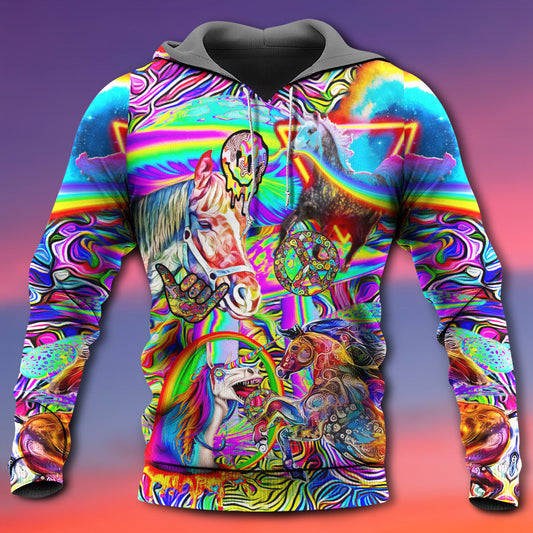 Hippie Horse Running Freedom Hoodie For Ranch Style Adventures Daily Wear And Thoughtful Gifts