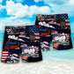 Train USA Independence Day Tribute Beach Shorts For Resort Travel And Thoughtful Summer Gifting