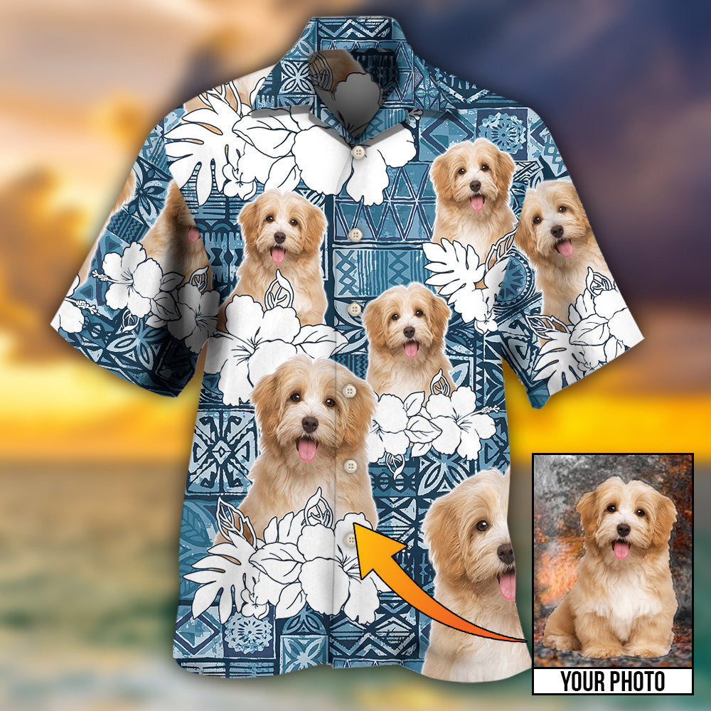 Island Summer Aloha Dog Personalized Photo Hawaiian Shirt Summer Design Detail For Vacation Style