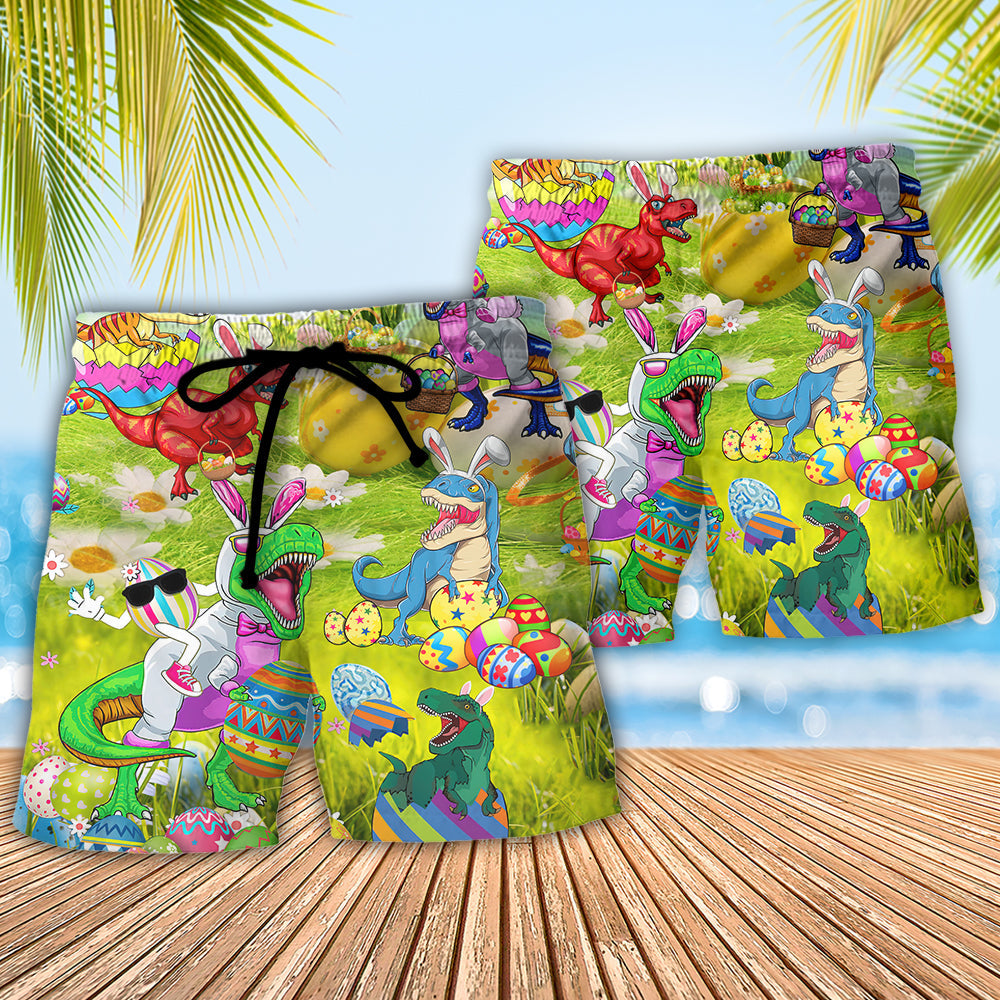Easter Beach Shorts Pattern Detail For Vacation Style And Versatile Outdoor Wear