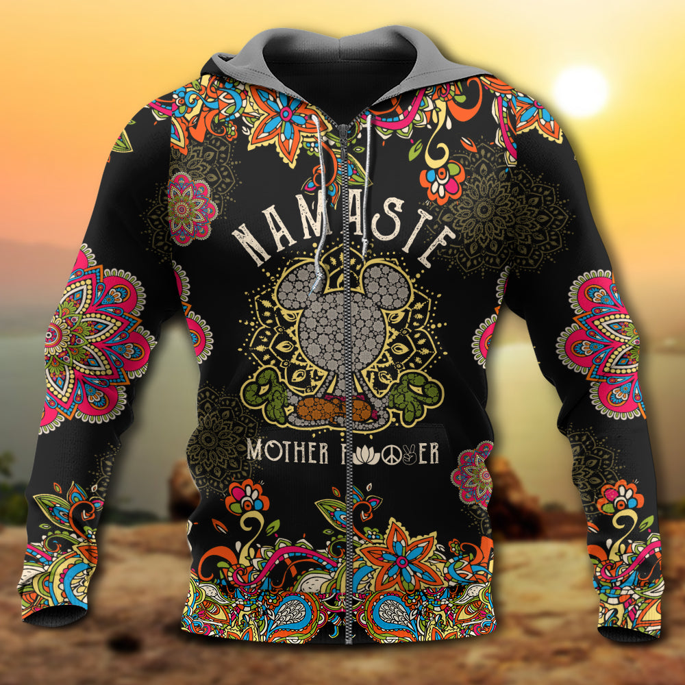 Mouse Yoga Namaste Mandala Flower Hoodie For Recreation Events Travel Days And Comfortable Casual Wear