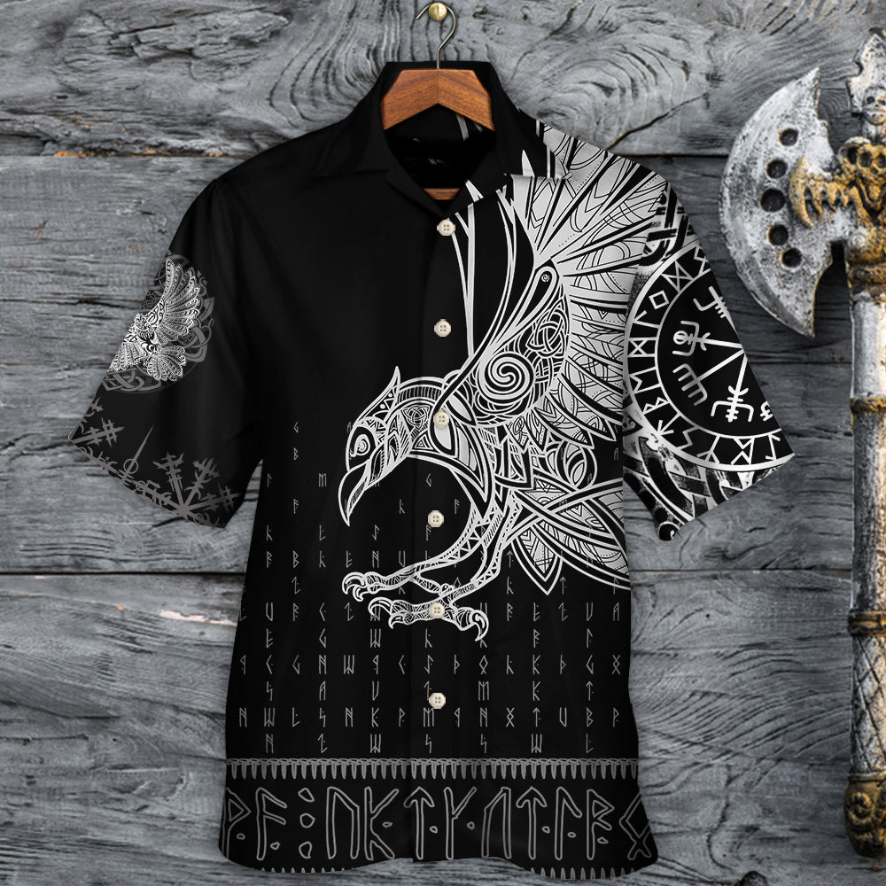 Norse Warrior Raven Odin Victory Hawaiian Shirt For Summer Events And Casual Outdoor Wear